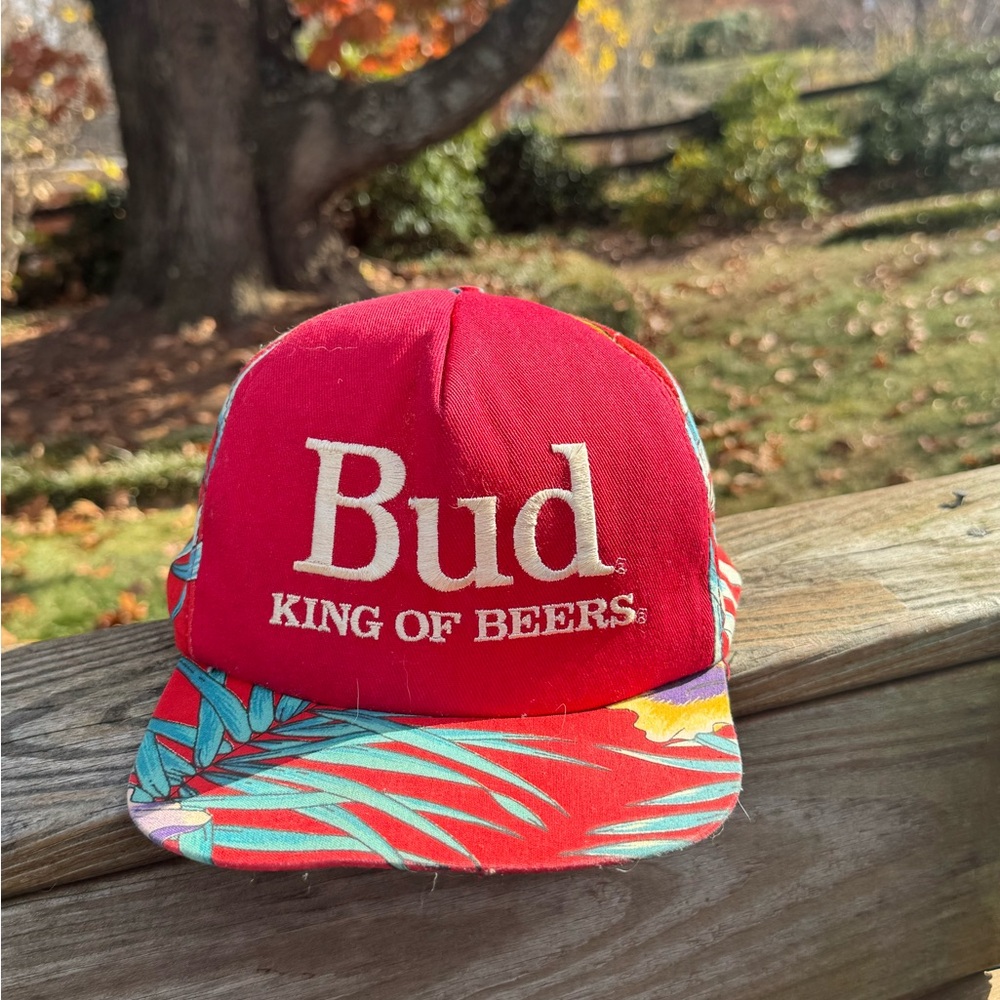 Budweiser Red and Tropical Print Cap